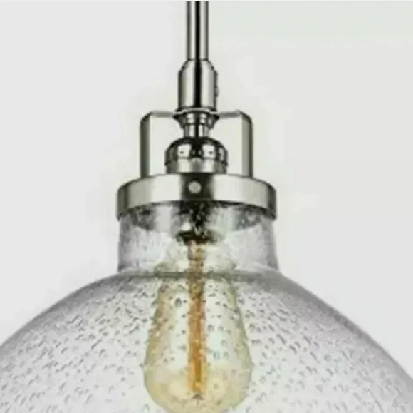 1-Light 12-5/8" Wide Pendant Seeded Glass - Picture 3 of 4